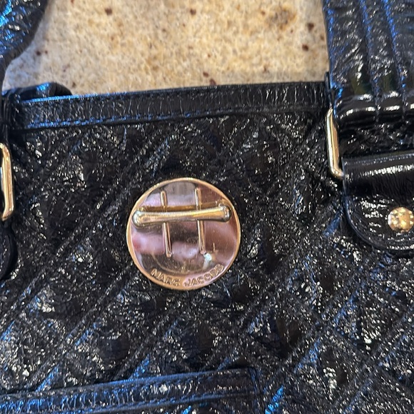 Marc Jacobs black quilted leather hobo satchel with gold hardware. - Picture 2 of 10